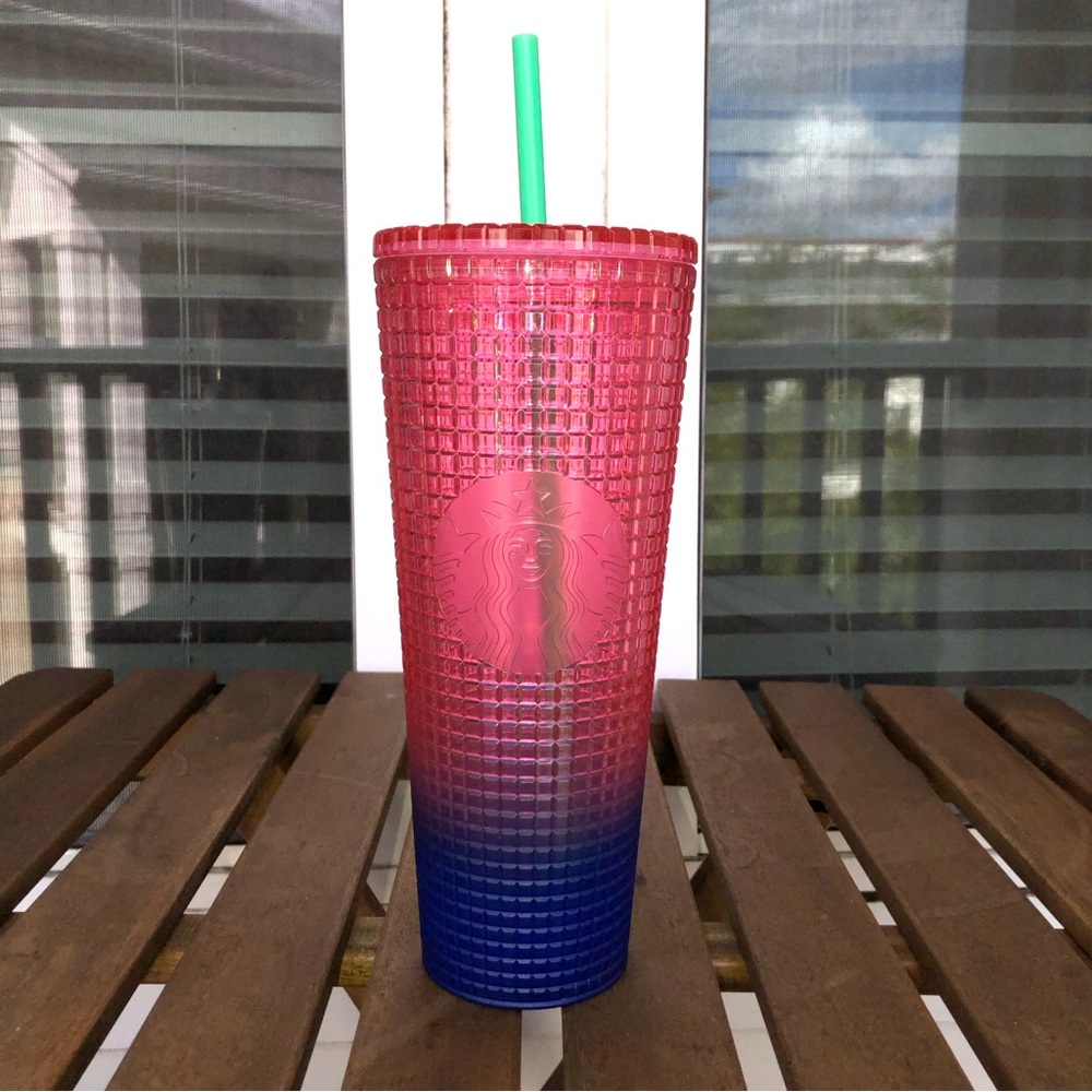 STARBUCKS Ombré gridded tumbler